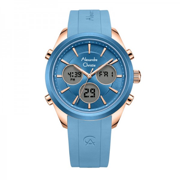 Alexandre Christie AC 9398 Rosegold Blue Rubber LHRRGBU